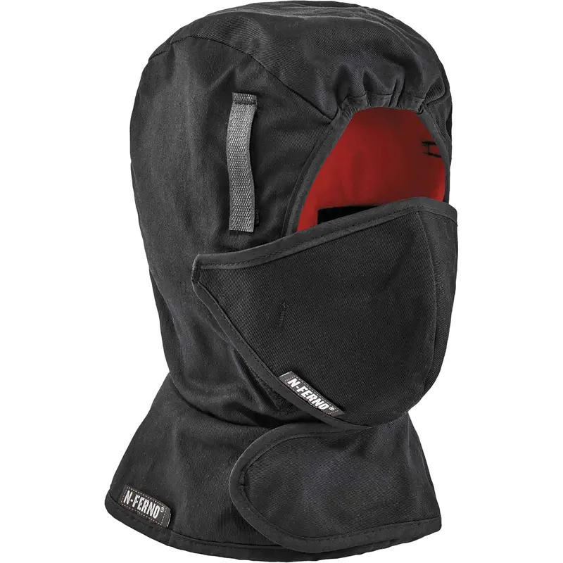 N-Ferno® Winter Hard Hat Liner With Mouthpiece, Fleece Lining, One Size, Black 1