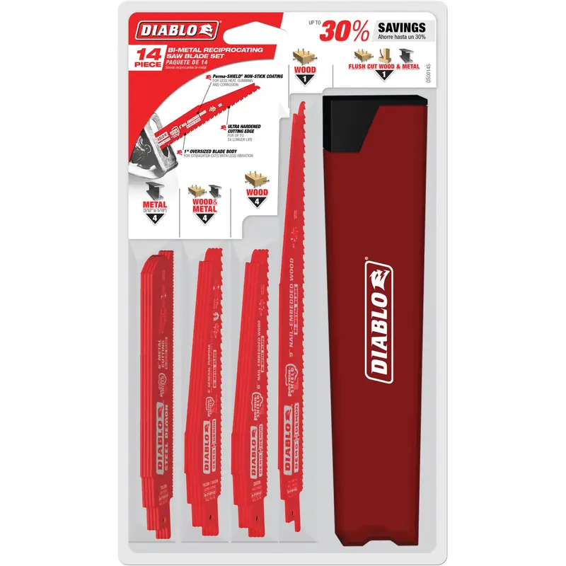 Nail-Embedded Wood & Metal Demo Reciprocating Saw Blade Set 1