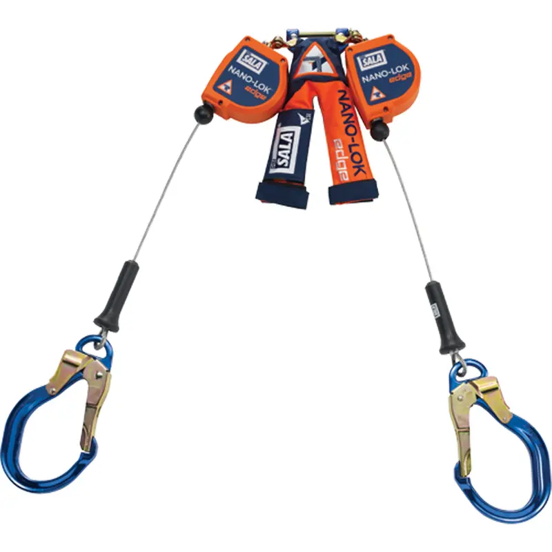 Nano-Lok™ Edge Twin-Leg Self Retracting Lifeline, 8', Stainless Steel, Stationary 1