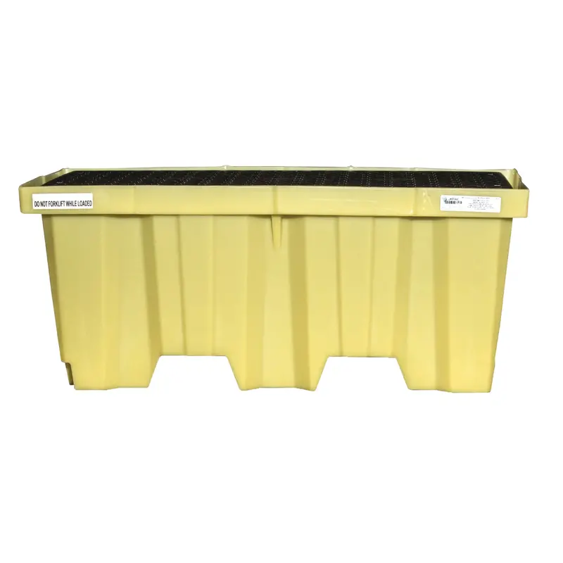 Nestable 2-Drum Poly-Spillpallet™ Without Drain, 66 Us Gal. Spill Capacity, 51" X 26" X 21" 1