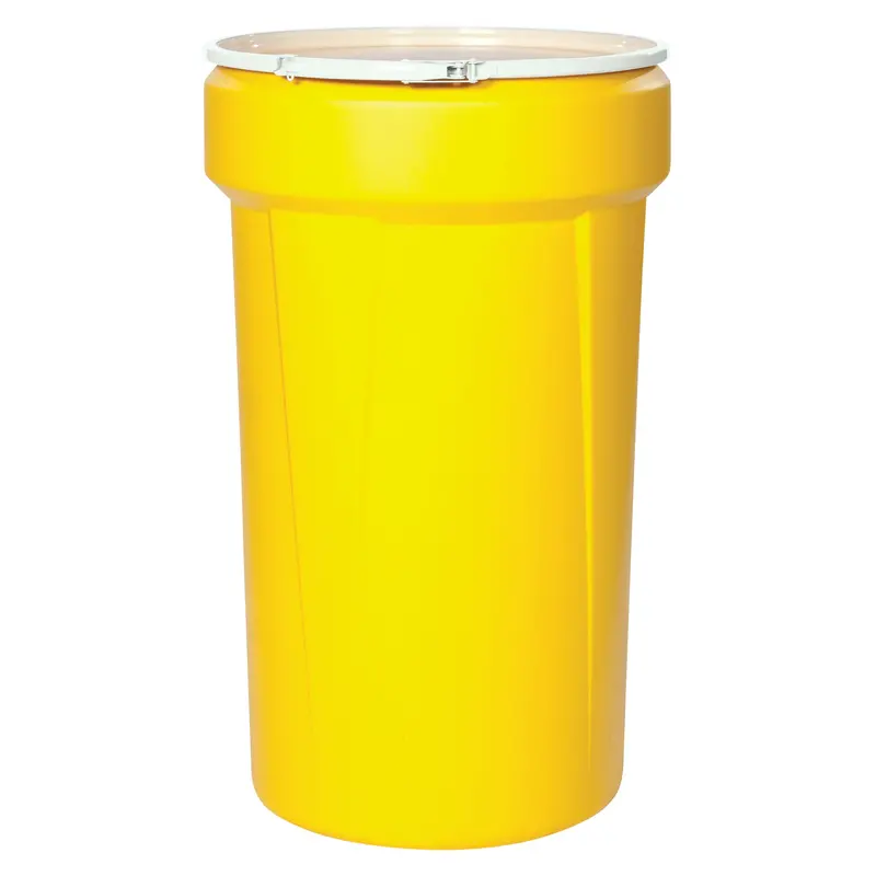 Nestable Polyethylene Drum, 30 Us Gal (25 Imp. Gal.), Open Top, Yellow 1