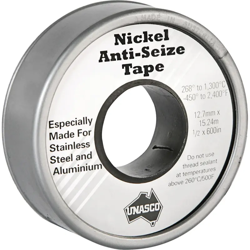 Nickel Anti-Seize Tape, 590" L X 1/2" W, Silver 1
