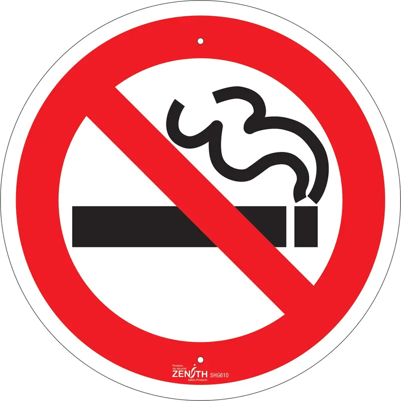 No Smoking Csa Standard Safety Sign, 12" X 12", Aluminum, Pictogram 1