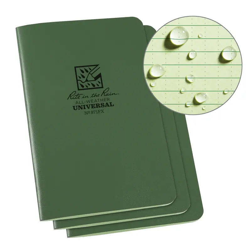 Notebook, Soft Cover, Green, 48 Pages, 4-5/8" W X 7" L 1