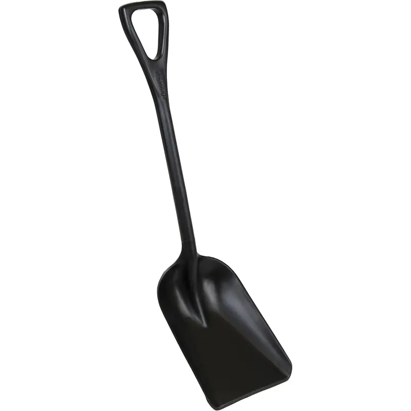 One-Piece Hygienic Shovel, 10" X 6" Blade, 37-1/2" Length, Plastic, Black 1