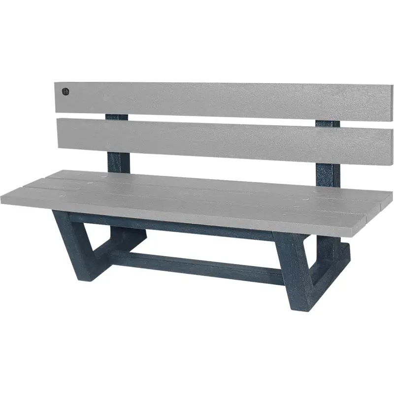 Outdoor Park Benches, Recycled Plastic, 72" L X 23-3/16" W X 29-13/16" H, Grey 1