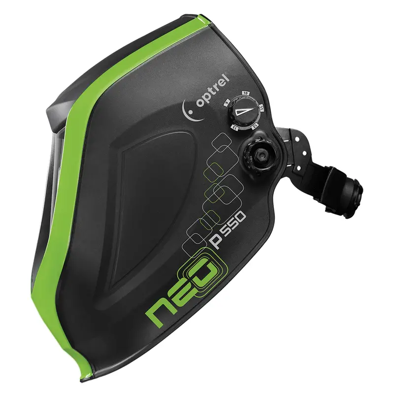 P550 Welding Helmet, 3.94" L X 1.97" W View Area, 4/9 - 13 Shade Range, Black/Green 1