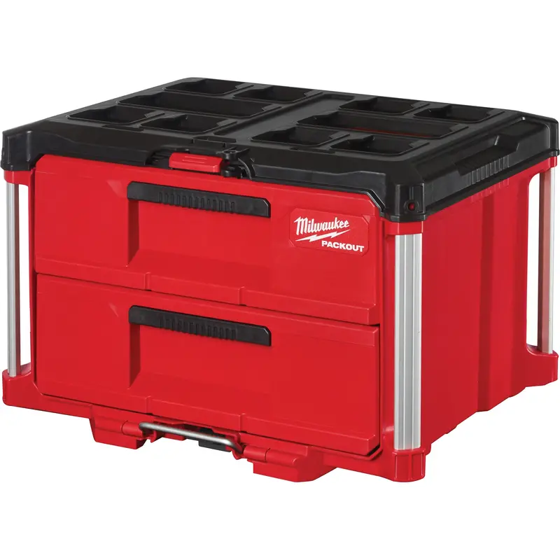 Packout™ 2-Drawer Tool Box, 16-1/3" X 14-1/3" X 22-1/5", Red 1