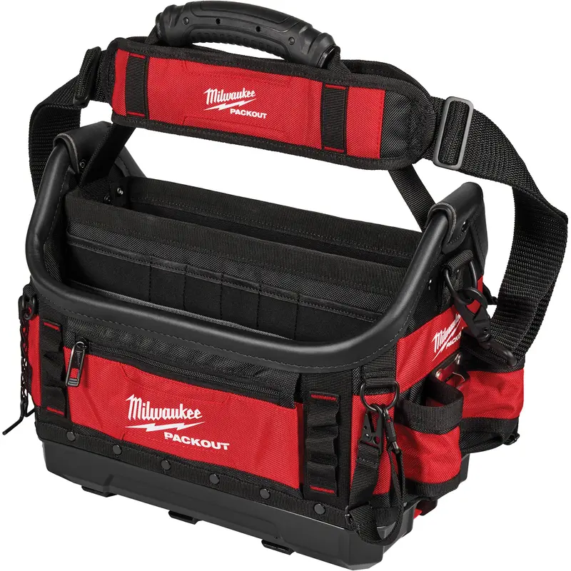 Packout™ Structured Tote, Polyester, 39 Pockets, Black/Red 1