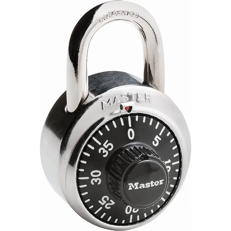 Padlock, Combination, Hardened Steel, 1-7/8" Width 1