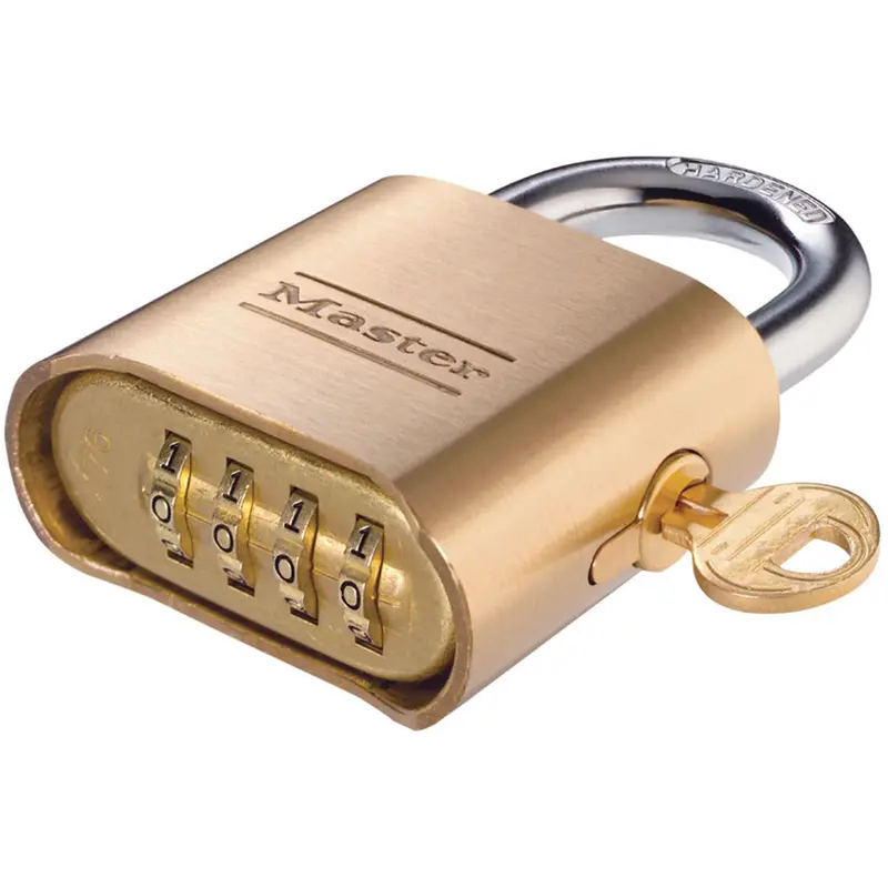 Padlocks, Combination, Brass Coating, 2" Width 1