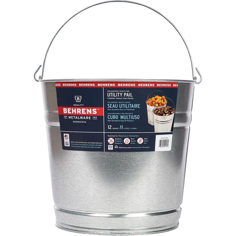 Pail, Galvanized Steel, 11 L 1