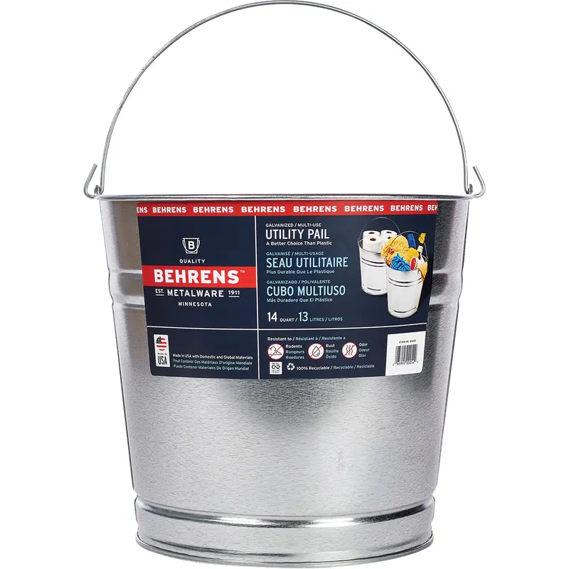 Pail, Galvanized Steel, 13 L 1