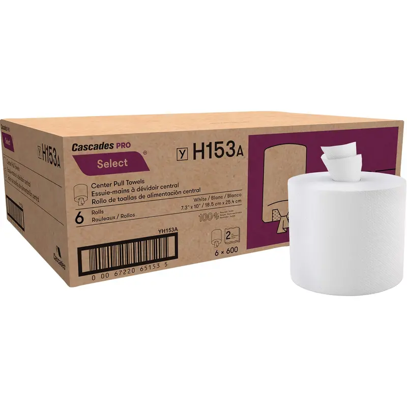 Paper Towel Roll, 2 Ply, Centre Pull, 550' L 1