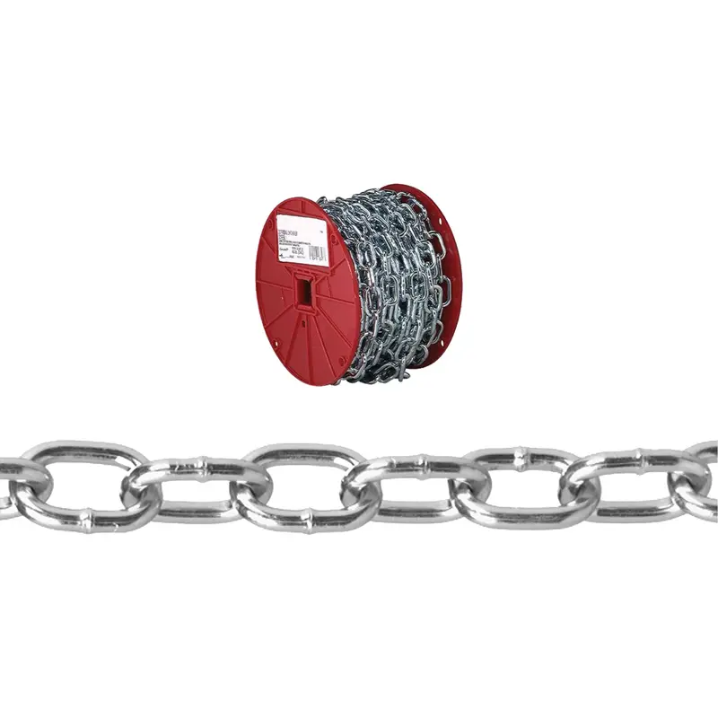 Passing Link Chain, Low Carbon Steel, 2/0 X 50' (15.2 M) L, 450 Lbs. (0.225 Tons) Load Capacity 1