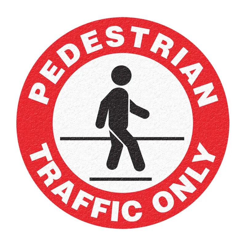 "Pedestrian Traffic Only" Floor Sign, Adhesive, English With Pictogram 1