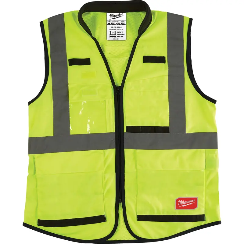 Performance Safety Vest, High Visibility Lime-Yellow, 2X-Large/3X-Large 1