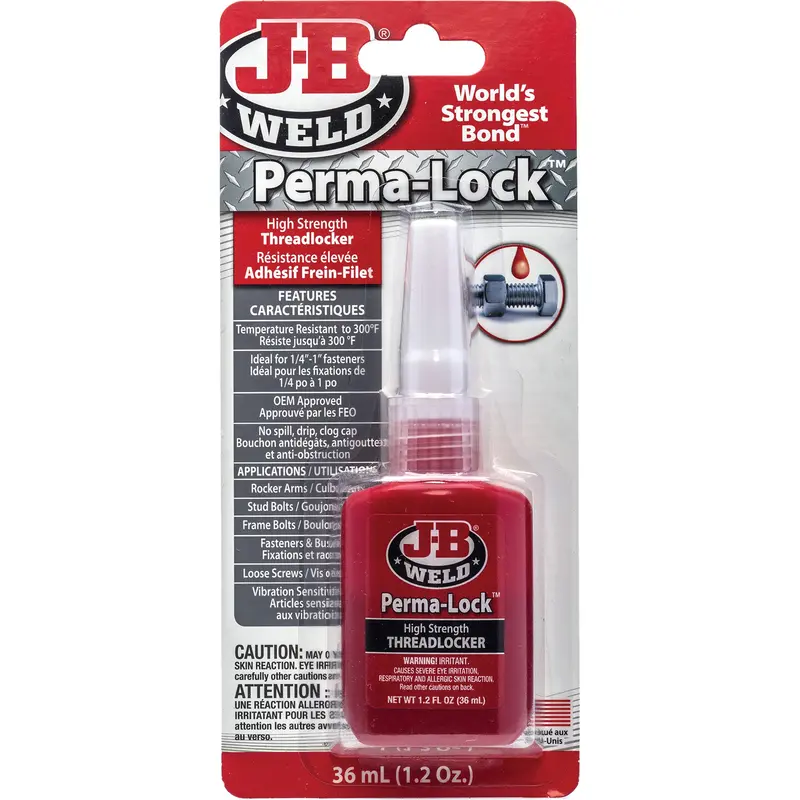 Perma-Lock Threadlocker, Red, High, 36 Ml, Bottle 1