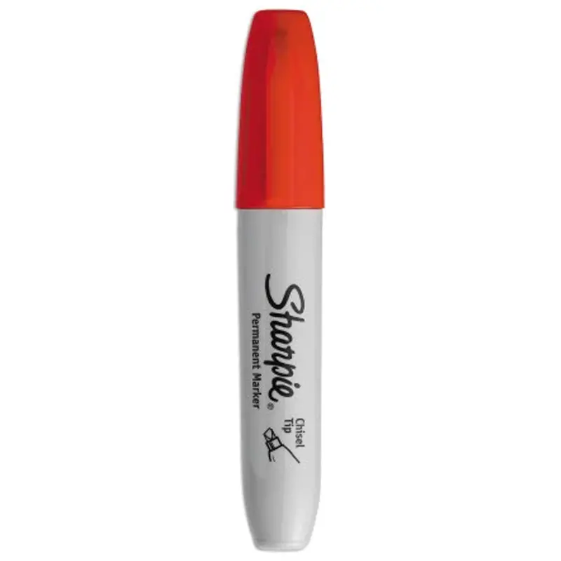 Permanent Marker, Chisel, Red 1