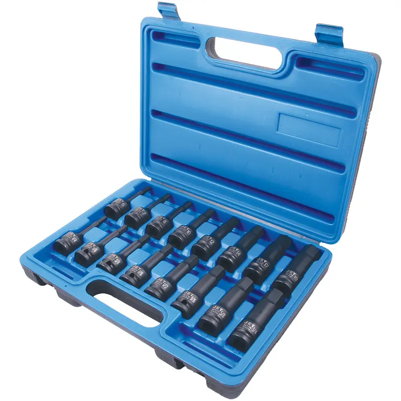 Phb-1216C Drive Hex Bit Set, 16 Pcs, Impact, 1/2" Drive Size 1