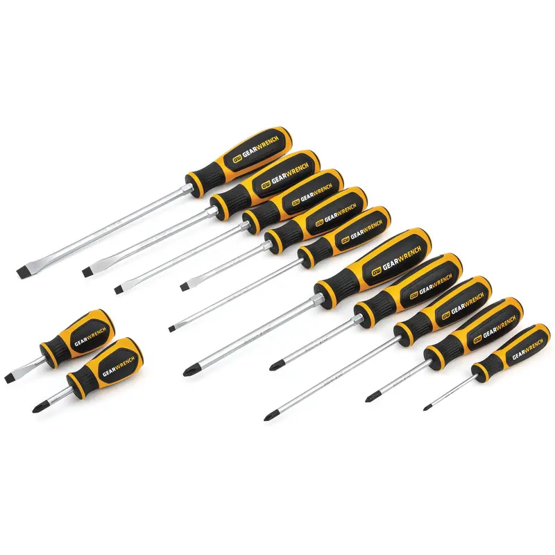 Phillips®/Slotted Dual Material Screwdriver Set, 12 Pcs. 1