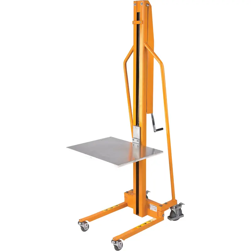 Platform Lift Stacker, Hand Winch Operated, 220 Lbs. Capacity, 58-1/2" Max Lift 1