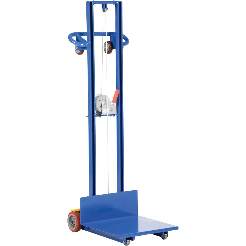 Platform Lift Stacker, Hand Winch Operated, 400 Lbs. Capacity, 58" Max Lift 1