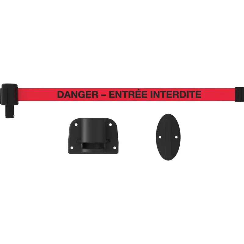 Plus Wall Mount Barrier System, Plastic, Screw Mount, 15', Red Tape 1