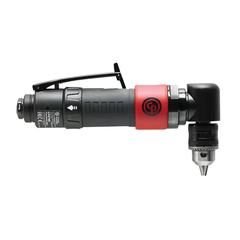 Pneumatic Reversible Angle Drill, 3/8" Chuck, 1/4" Npt Air Inlet, 2000 No Load Rpm 1