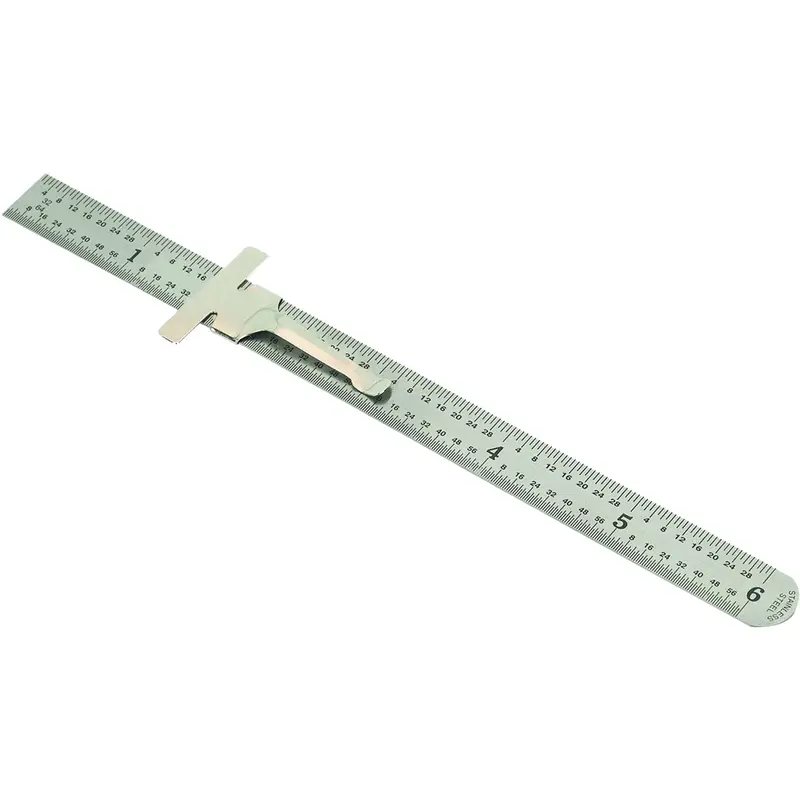 Pocket Rule, 6" L, Steel, 1/64" (1 Mm) Graduations 1