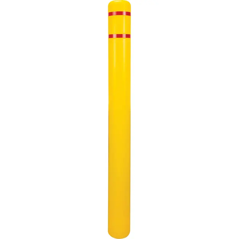 Polyethylene Bollard Cover, 4-1/2" Dia. X 52" L, Red/Yellow 1
