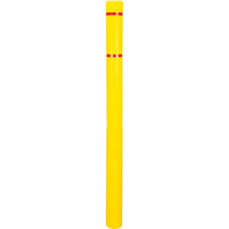 Polyethylene Bollard Cover, 4-1/2" Dia. X 64" L, Red/Yellow 1