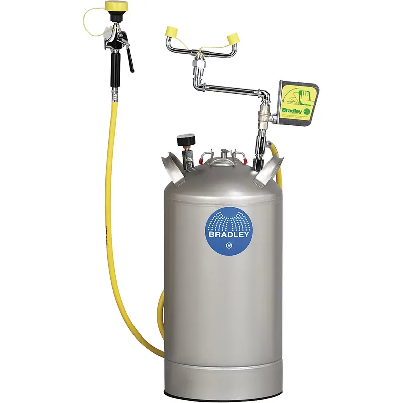Portable Eyewash Station, Pressurized, 10 Gal. Capacity, Meets Ansi Z358.1 1