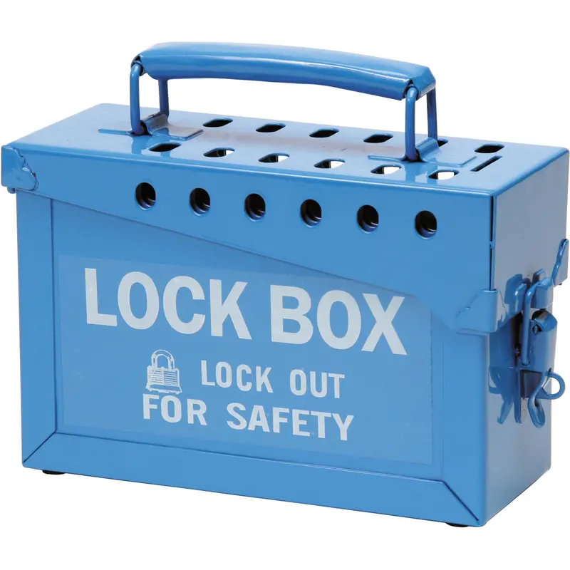 Portable Metal Lock Box, Blue 1