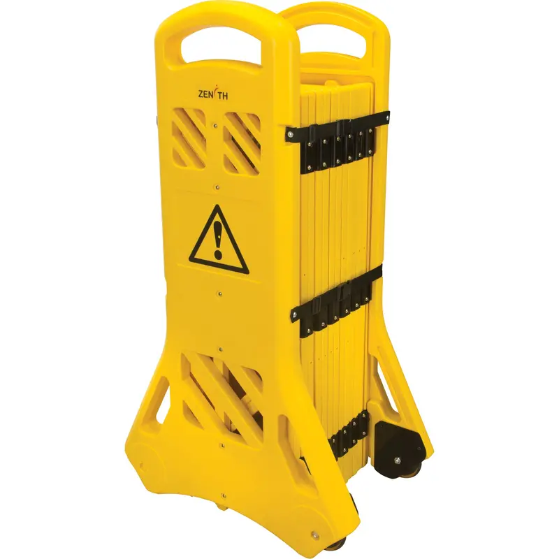 Portable Mobile Barrier, 40" H X 13' L, Yellow 1