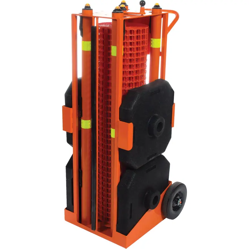 Portable Safety Zone, 100' L, Steel, Orange 1