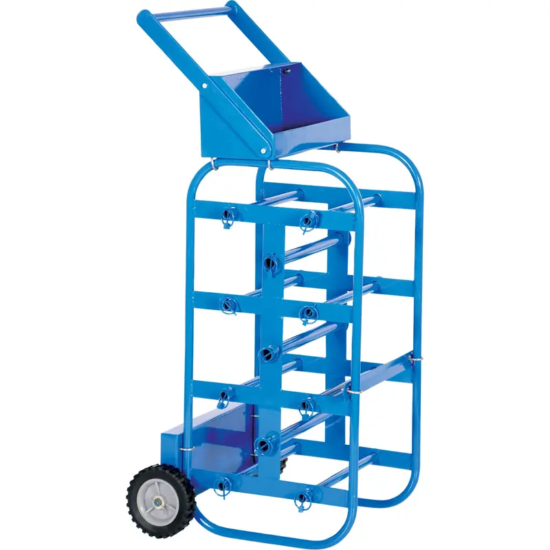 Portable Wire Reel Caddy, Steel, 11 Rod, 19-1/2" W X 43-1/4" H X 17-1/2" D, 150 Lbs. Capacity 1