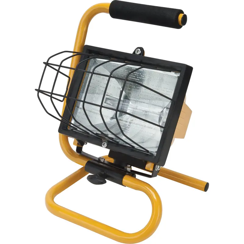 Portable Work Light, Halogen, 500 W, 8000 Lumens, Steel Housing 1