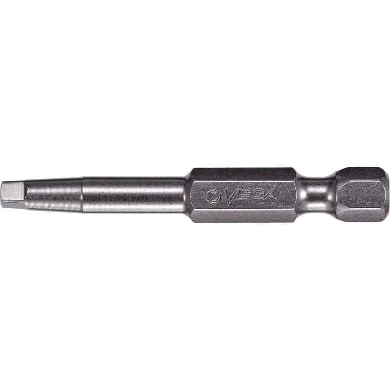 Power Bit, Square, #2 Tip, 1/4" Drive Size, 2" Length 1