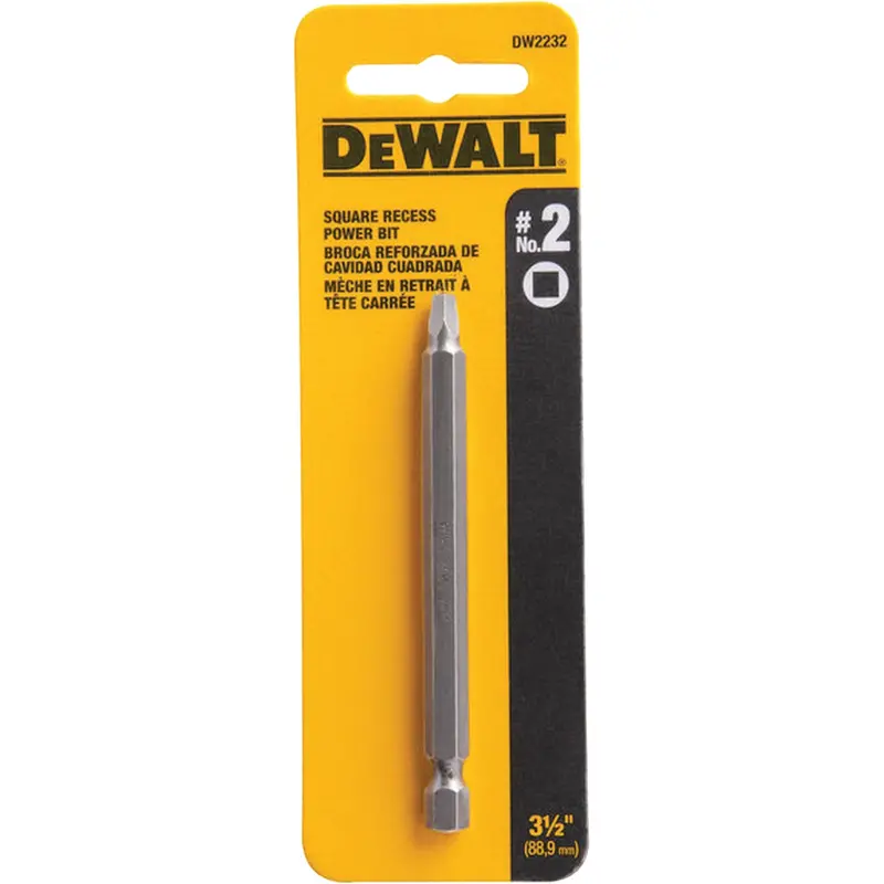 Power Bit, Square, #2 Tip, 3-1/2" Drive Size, 3-3/5" Length 1