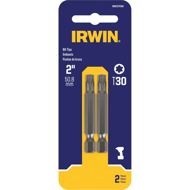 Power Bits, Torx, T-30 Tip, 1/4" Drive Size, 2" Length 1