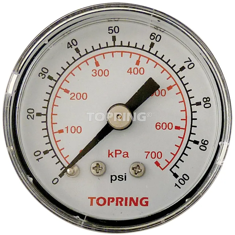 Pressure Gauge, 1-1/2" , 0 - 100 Psi, Back Mount, Analogue 1
