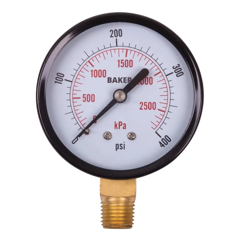 Pressure Gauges, 2-1/2" , 0 - 400 Psi, Bottom Mount, Analogue 1