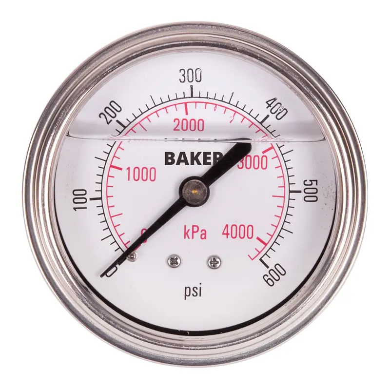 Pressure Gauges, 2-1/2" , 0-600 Psi/0-4200 Kpa, Back Mount, Liquid Filled Analogue 1