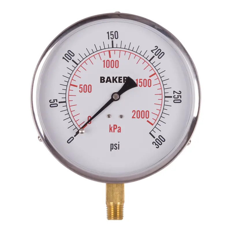 Pressure Gauges, 4-1/2" , 0-300 Psi, Bottom Mount, Analogue 1