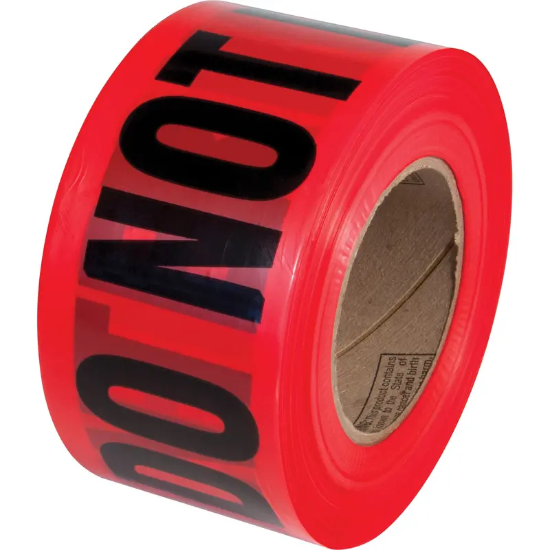 Primeguard™ "Danger Do Not Enter" Barricade Tape, English, 3" W X 1000' L, Black On Red 1