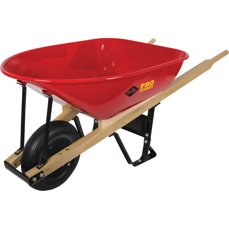 Pro™ Heavy-Duty Wheelbarrow, 6 Cu. Ft., Steel Tray 1