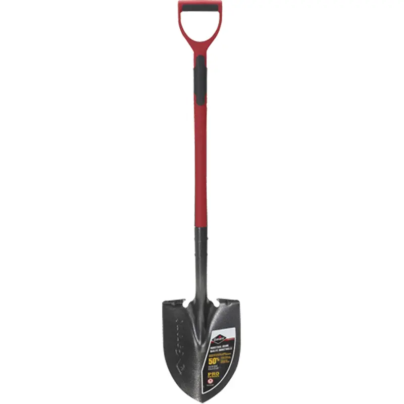 Pro™ Round Point Shovel, Tempered Steel Blade, Fibreglass, D-Grip Handle 1