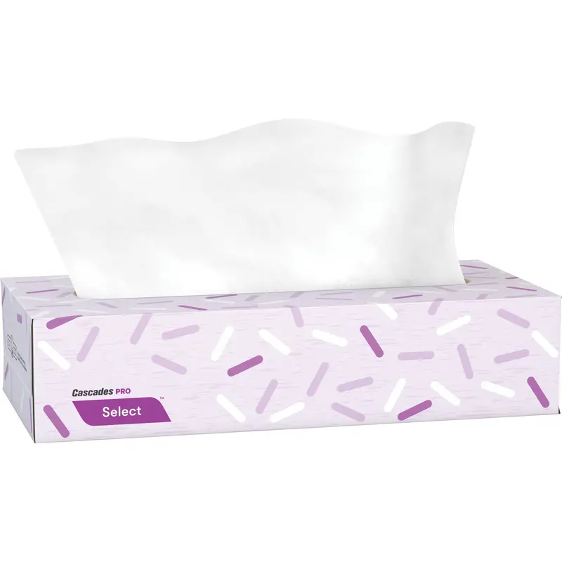 Pro Select™ Facial Tissue, 2 Ply, 7.3" L X 8.1" W, 100 Sheets/Box 1