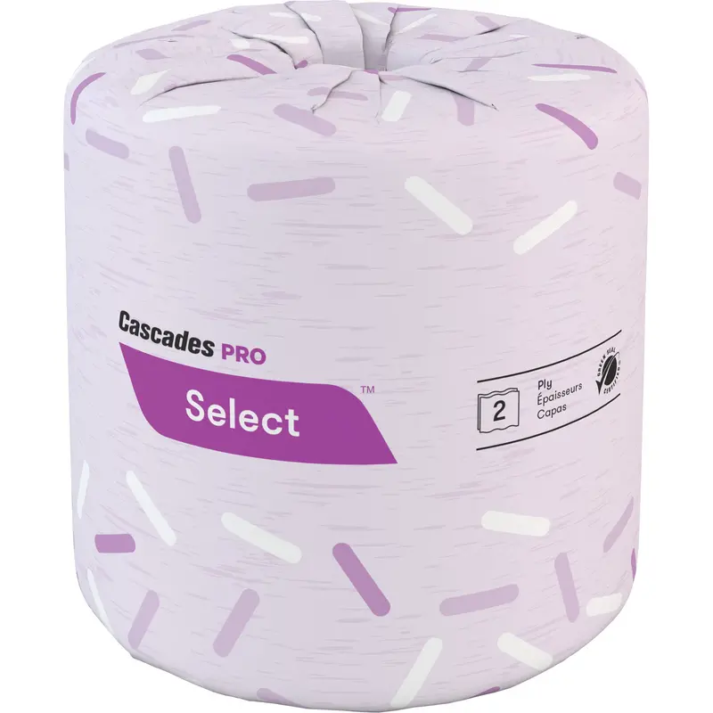 Pro Select® Toilet Paper, 2 Ply, 500 Sheets/Roll, White 1